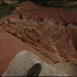 That's my shoe at the bottom.  That's a 2-lane highway at the top, about 2000 feet down.